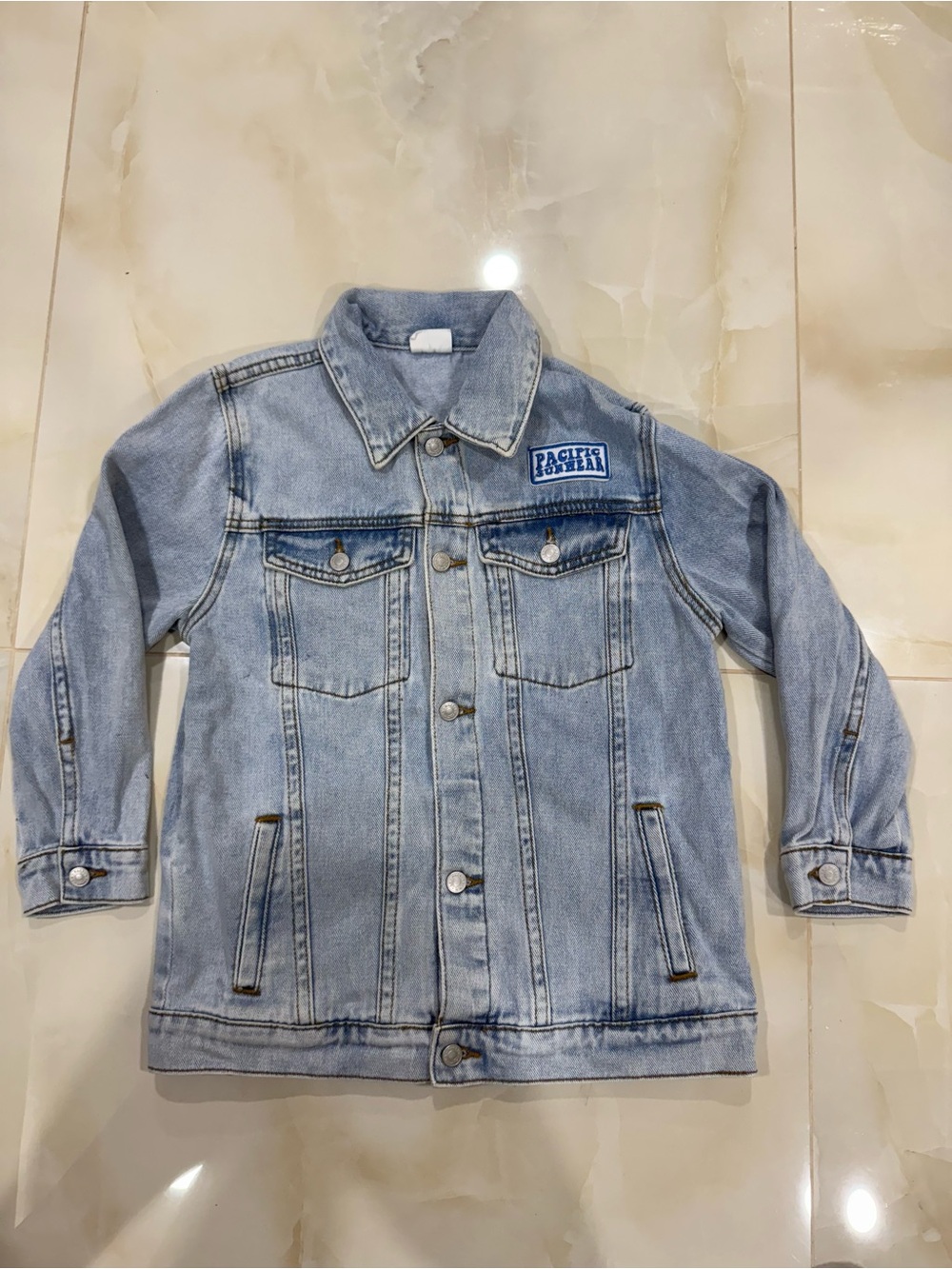 PacSun Light Blue Kids' Denim Jacket with Chest Patch
